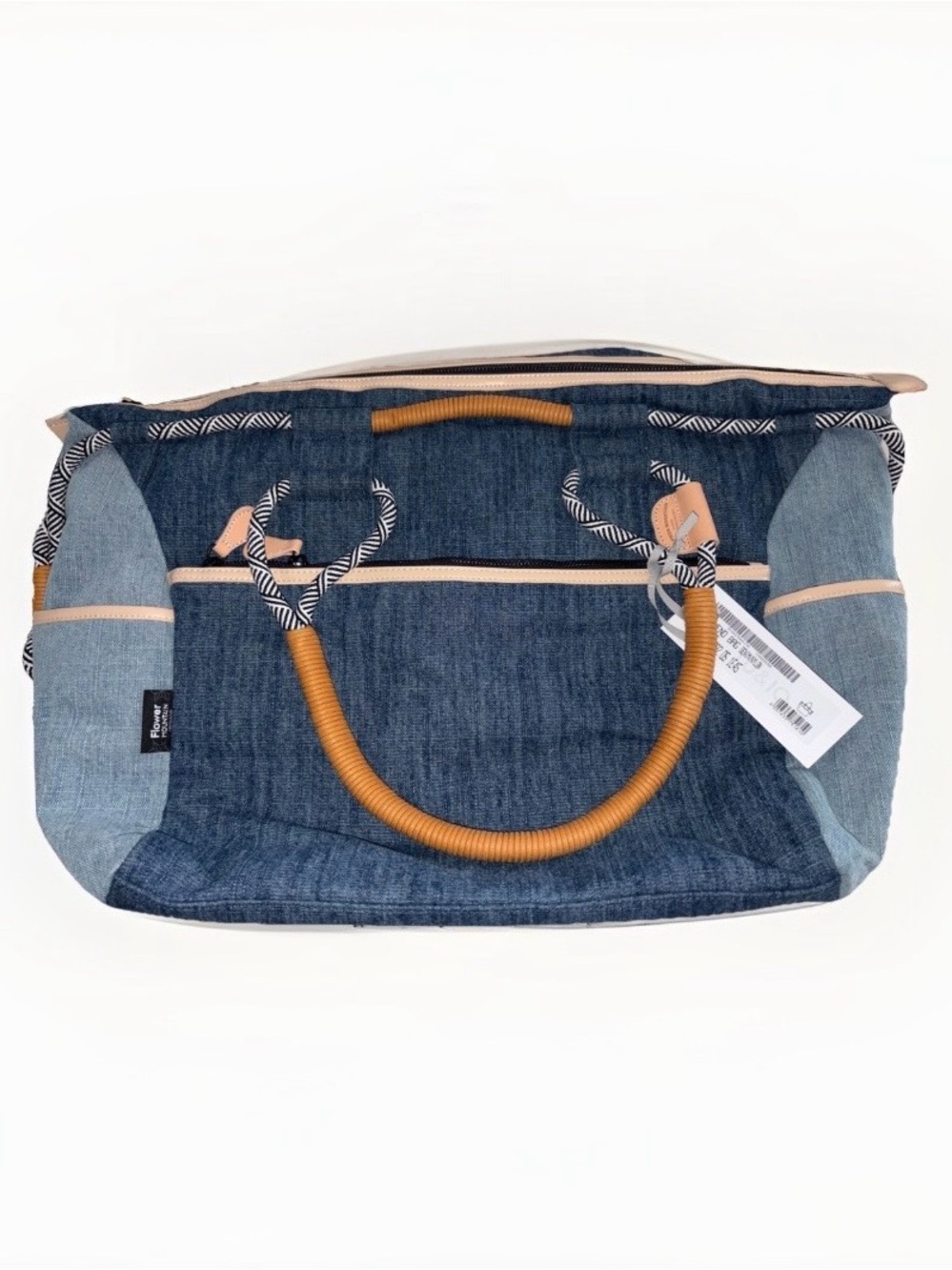 NWT Flower Mountain Weekend Bag in Denim/Nylon in Beige-Azure